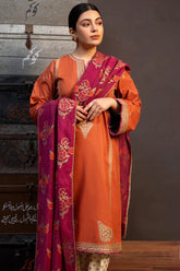 Urge - Winter 3PC Dhanak Embroidered Suit - kp3301